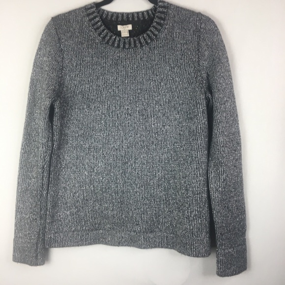 J. Crew Sweaters - J crew metallic gray sweater wool blend small